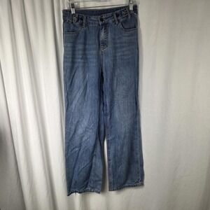 Fashion Jeans Jeans Womens 29 Blue Medium Wash High Rise Relaxed Wide Leg Denim